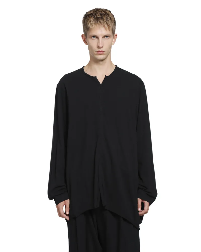 Ziggy Chen V-Neck Long Sleeve T-Shirt Black