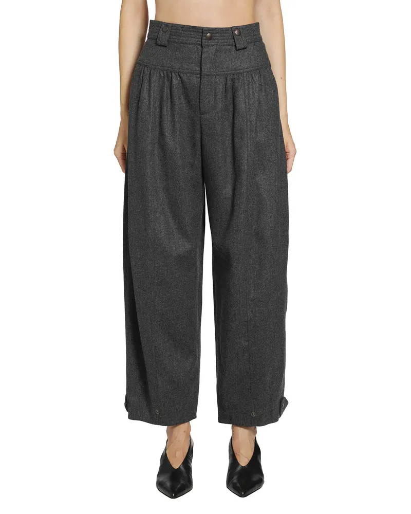 Chloé Wool Flannel Trousers Grey