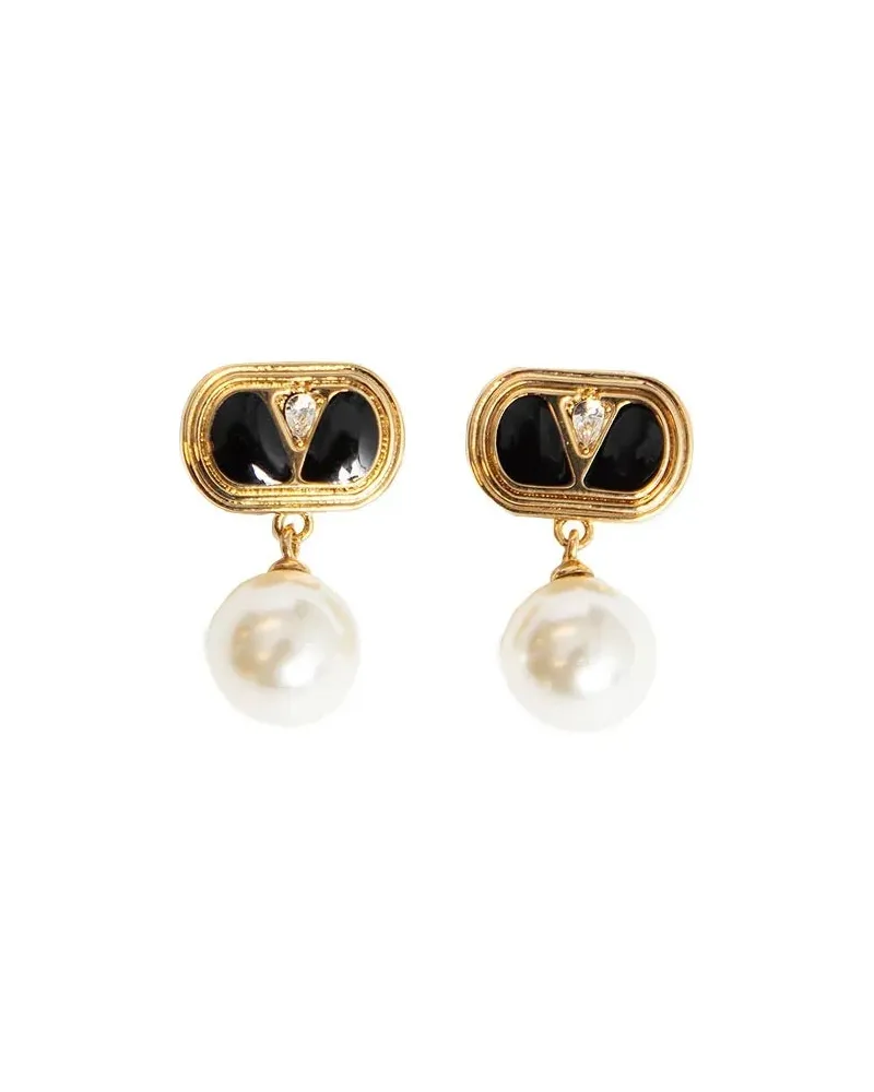 Valentino Garavani VLogo Ovalette Earrings Gold