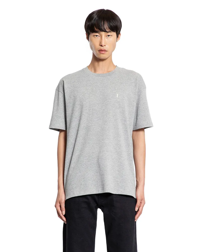 Saint Laurent Cassandre T-Shirt in Piqué Grey