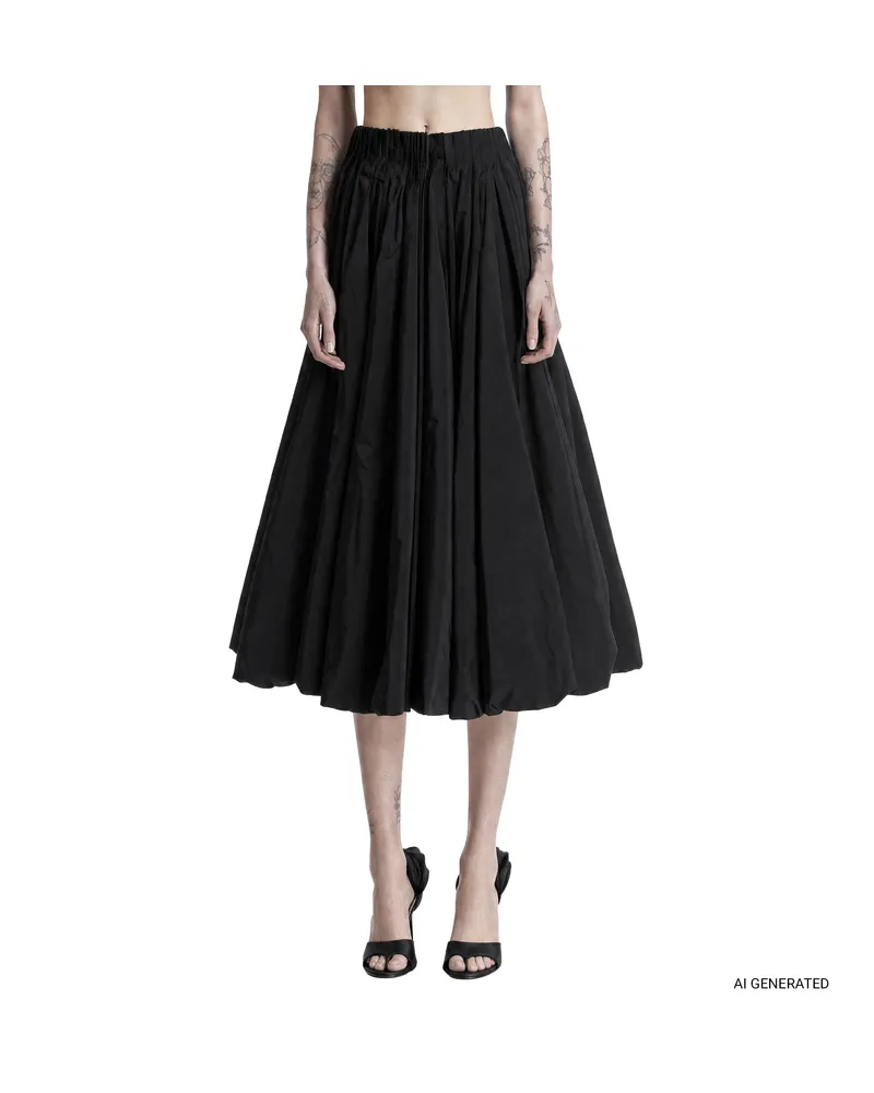 Magda Butrym Long Low-waist Balloon Skirt Black
