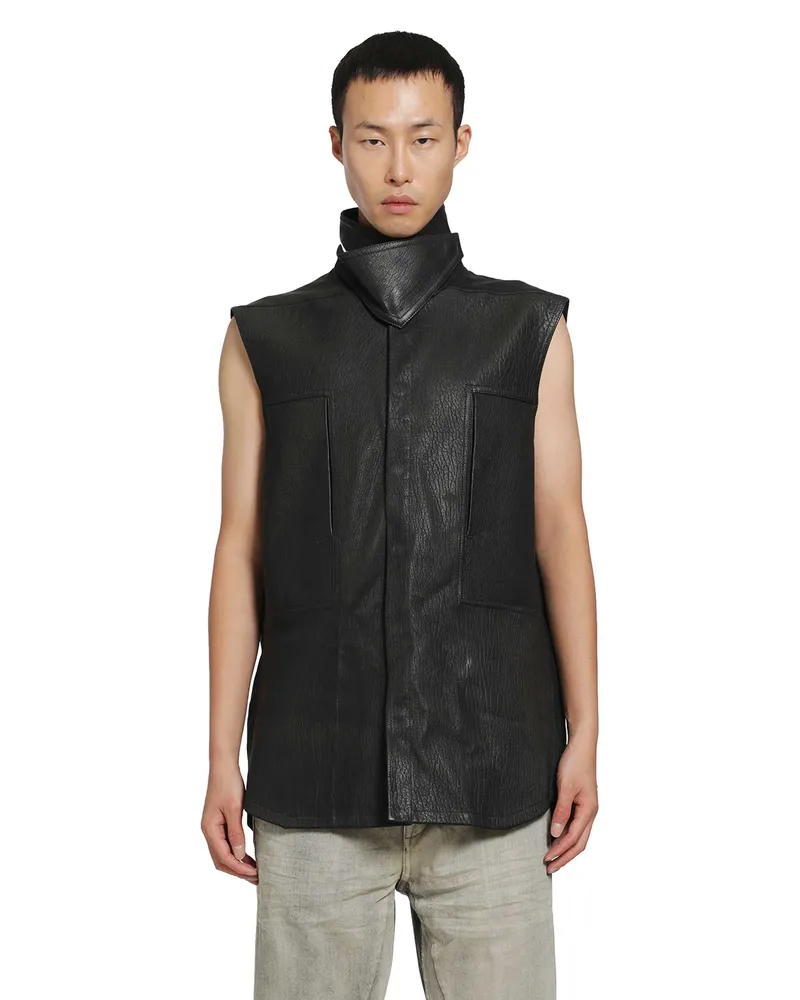 Rick Owens Tower SL Outershirt in Naked Lamb Black