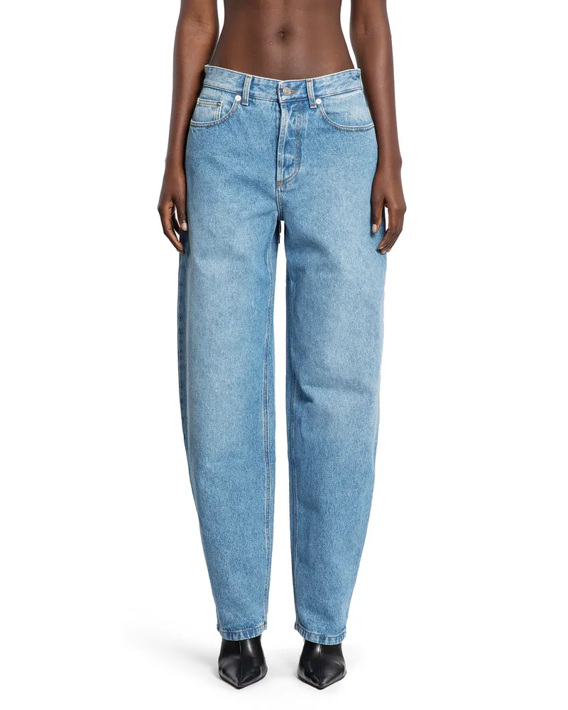 Thierry Mugler Jeans a gamba larga con lacci Blue