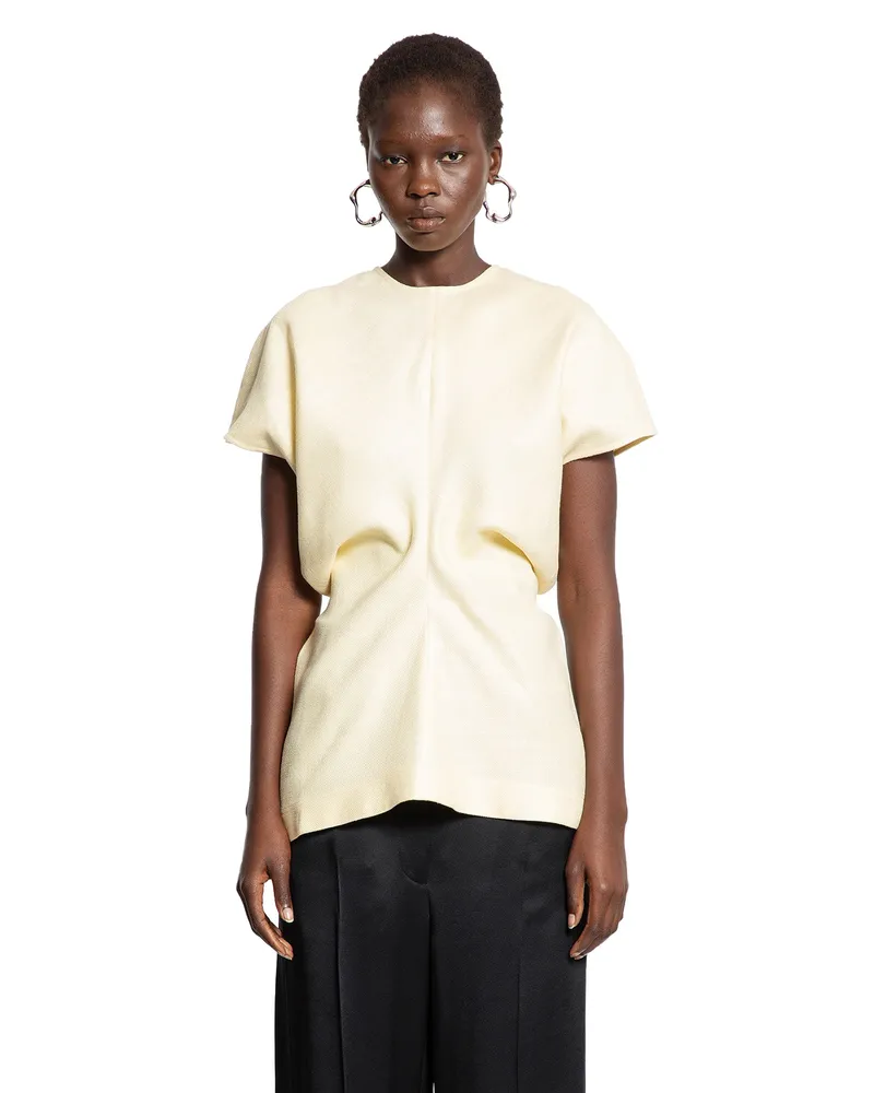 Totême Slouch Waist Basketweave Top Beige