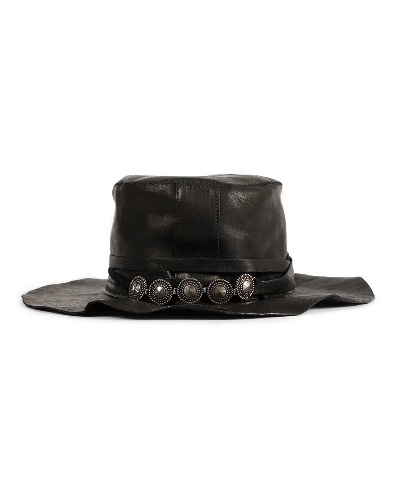 Ann Demeulemeester Aril Small Leather Hat With Studs Black