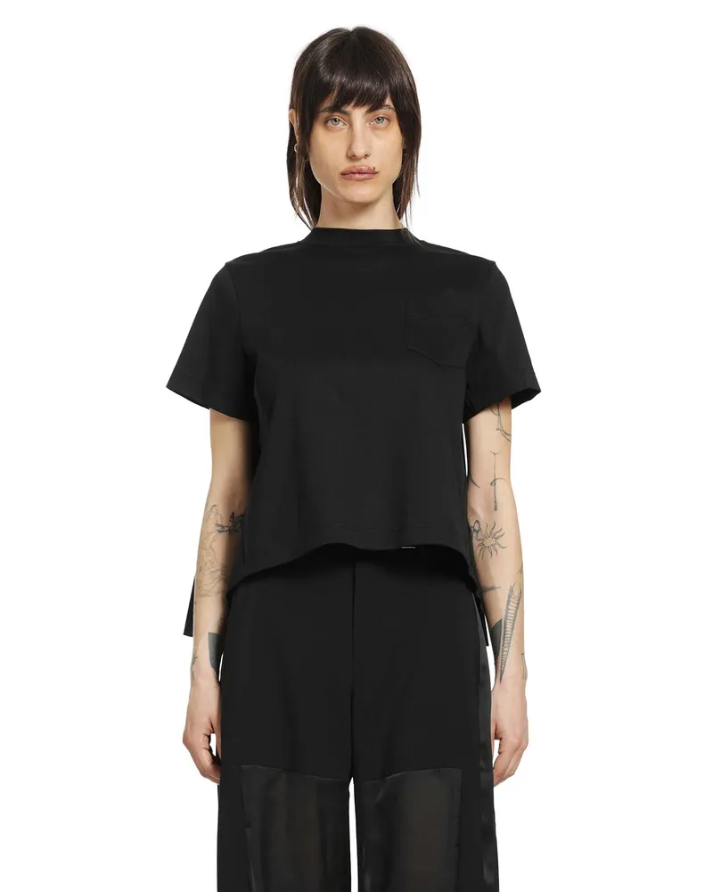 Sacai Poplin x Cotton Jersey T-Shirt Black