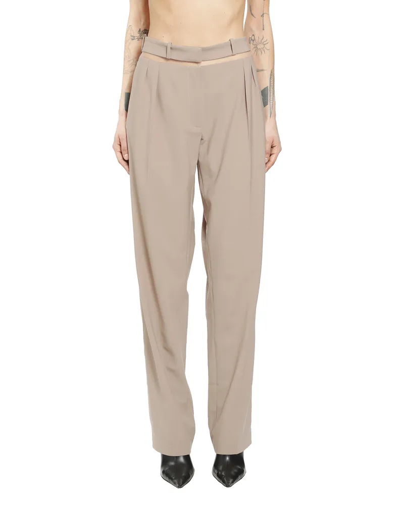 Nensi Dojaka Tailored Trousers With Tulle Inserts Grey