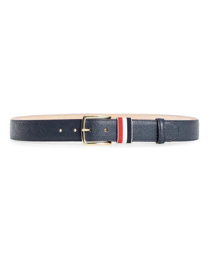 Thom Browne red white blue loop in pebble grain leather belt Blue