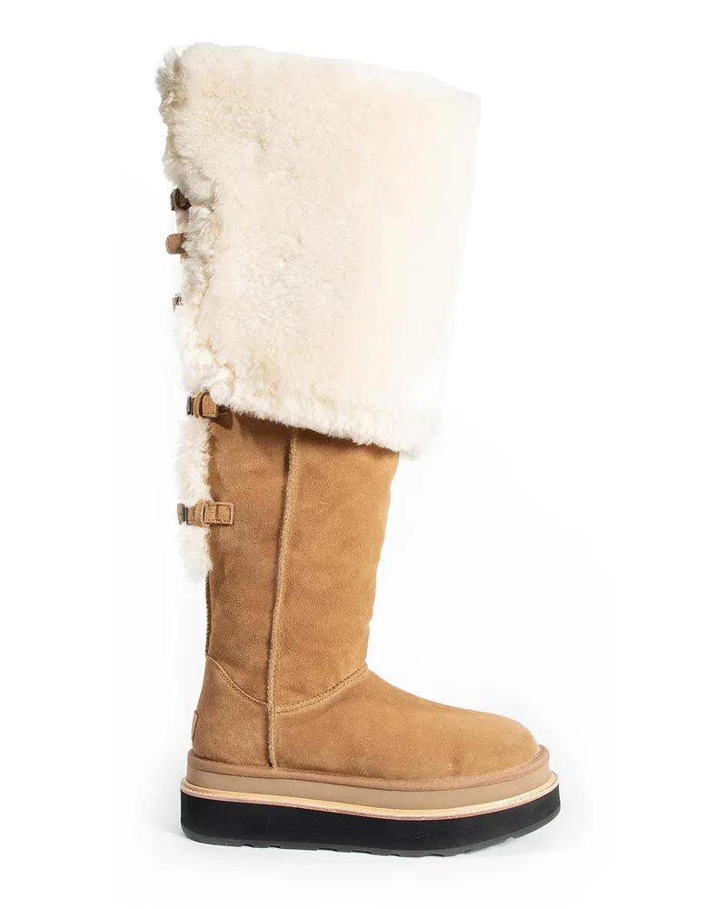 UGG Sacai Collaboration Thigh High Boots Brown