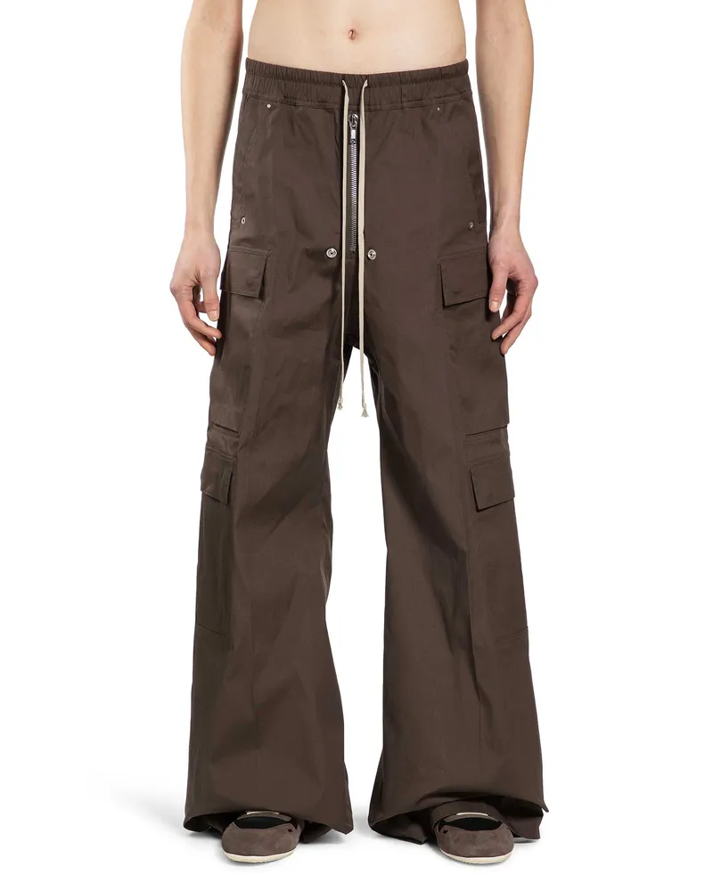 Rick Owens Temple Cargobelas in Heavy Cotton Poplin Grey