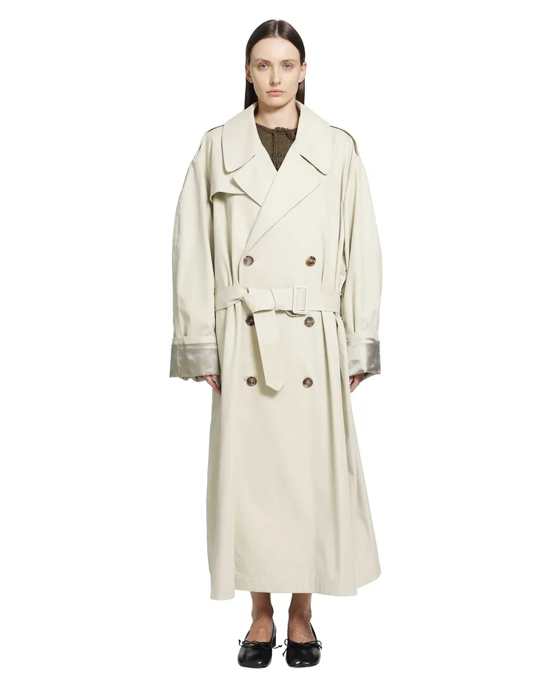 Maison Margiela Cotton Twill Trench Coat Beige