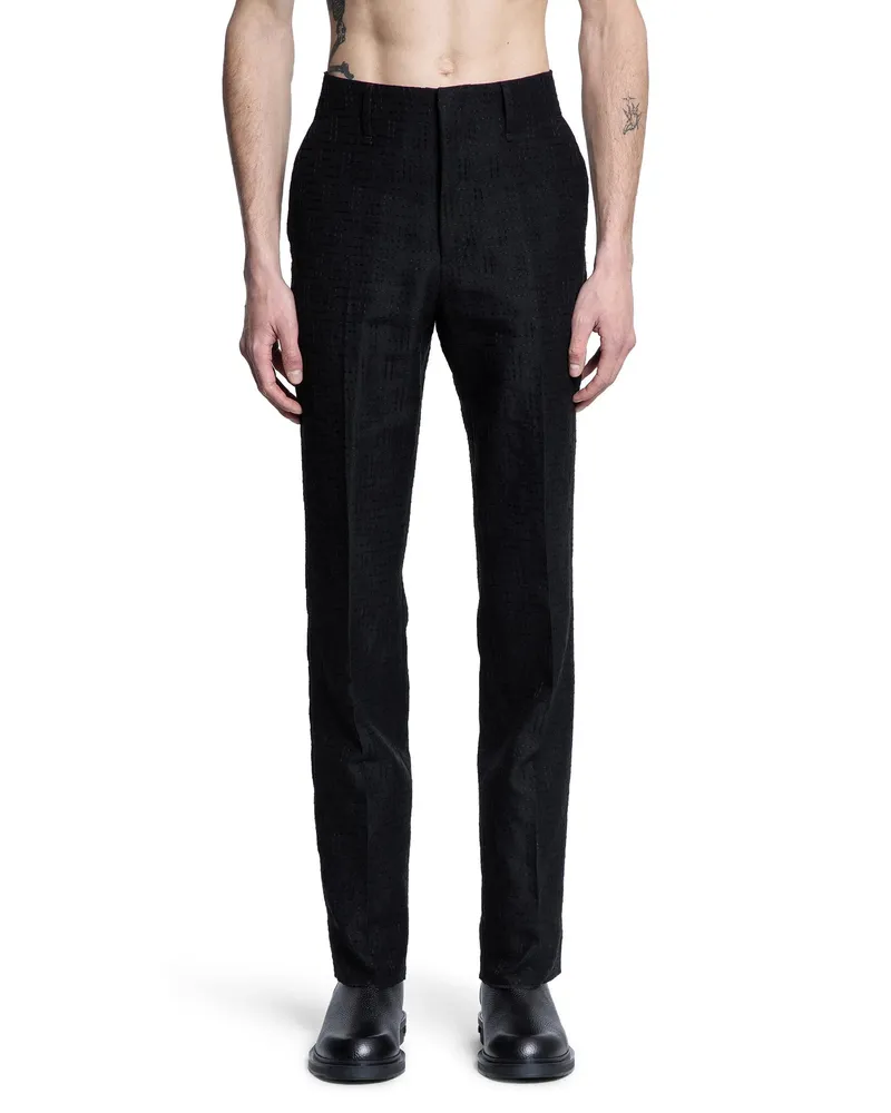 Fendi FF Linen Tailored Trousers Black