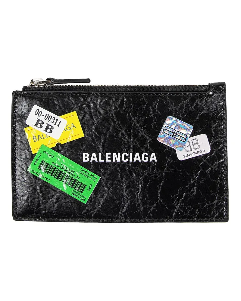 Balenciaga Cash Large Long Coin And Card Holder Black