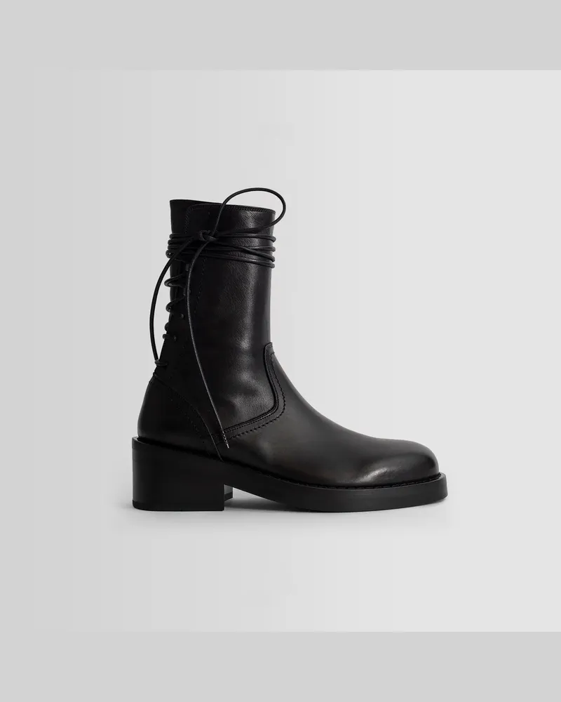Ann Demeulemeester Back Laced Up Boots Black