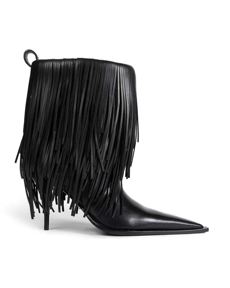 Balenciaga Avenue Fringe Ankle Boots Black
