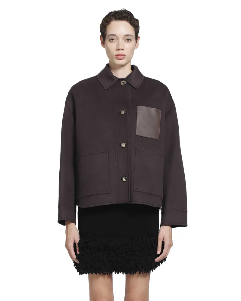Loewe Wool And Cashmere Workwear Jacket Brown