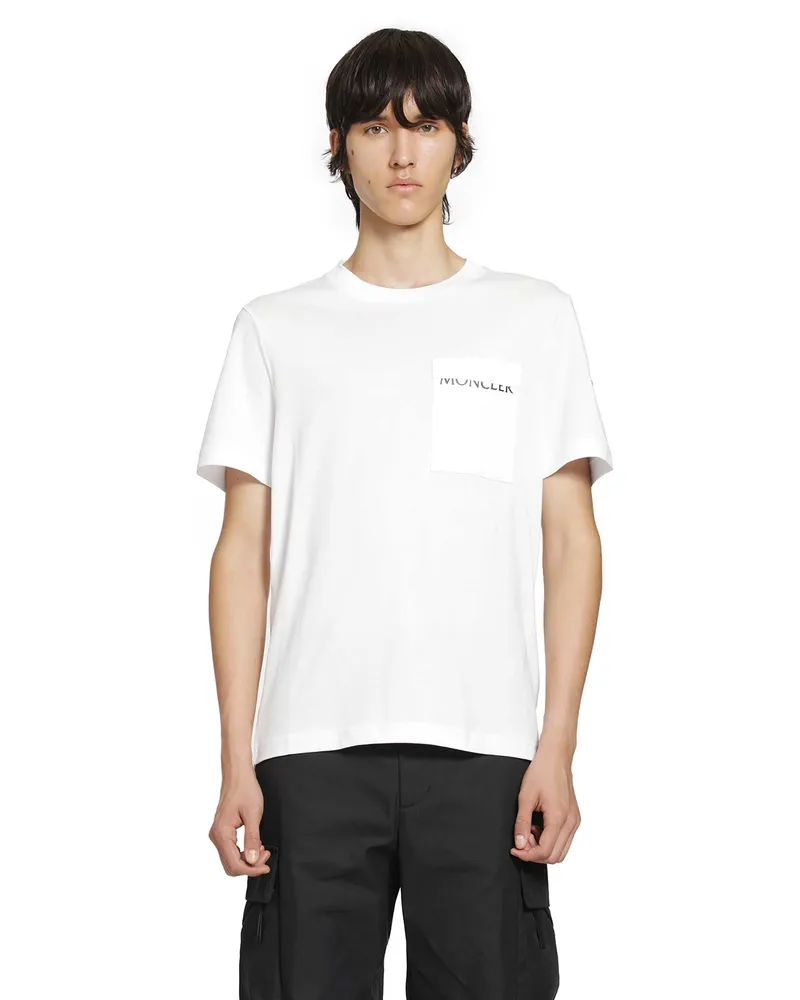 Moncler Logo Cotton Jersey T-Shirt White