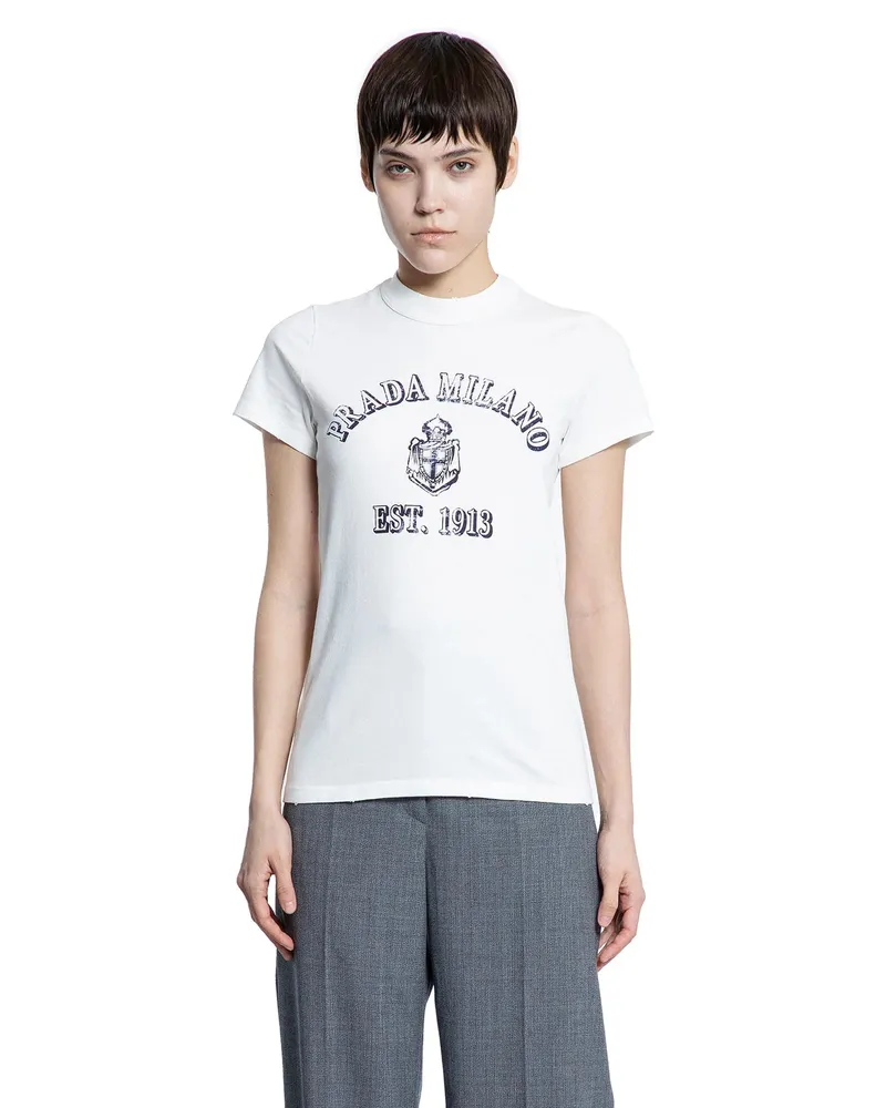 Prada College Logo T-Shirt White