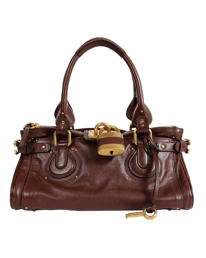 Chloé Grained Leather Paddington Bag Brown