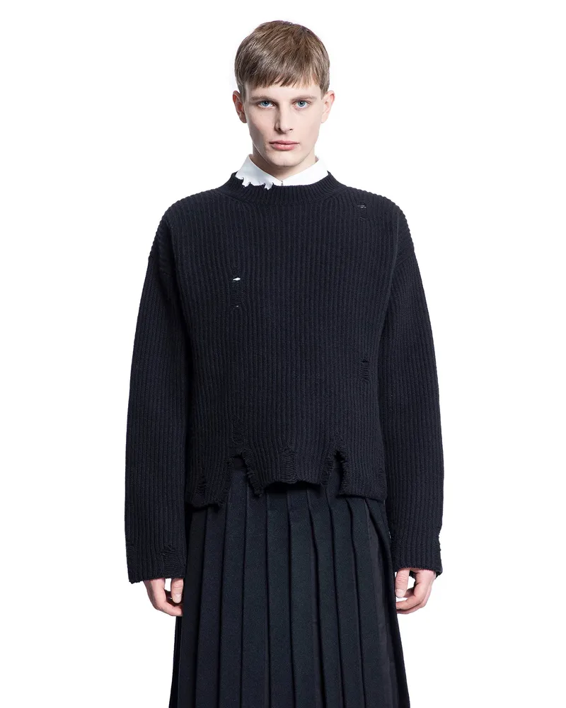 Ann Demeulemeester Folke Cropped Sweater Black