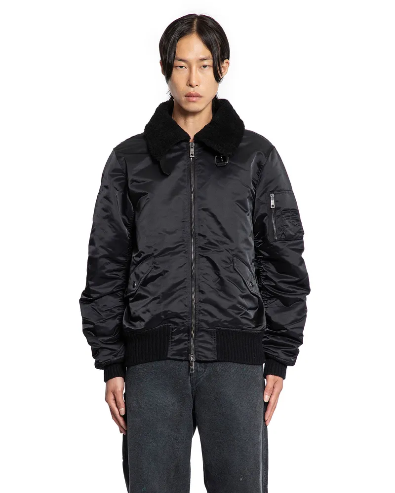 Giorgio Brato Nylon Shearling Jacket Black