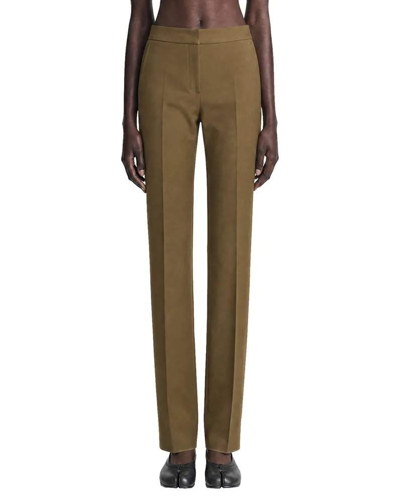 Max Mara Stretch Cotton Trousers Green