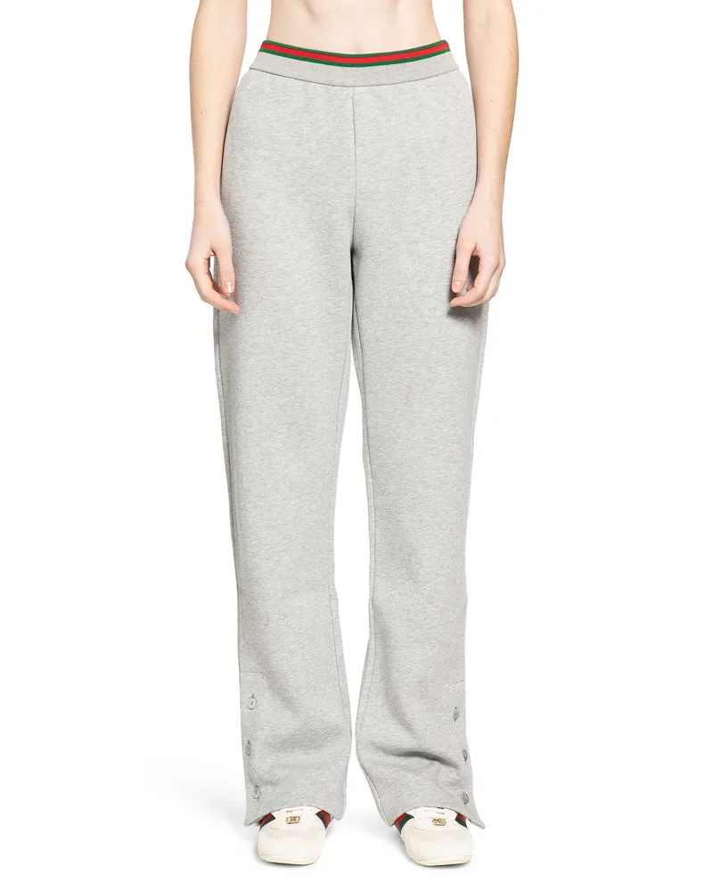 Gucci Cotton jersey leisure trousers with Web Grey
