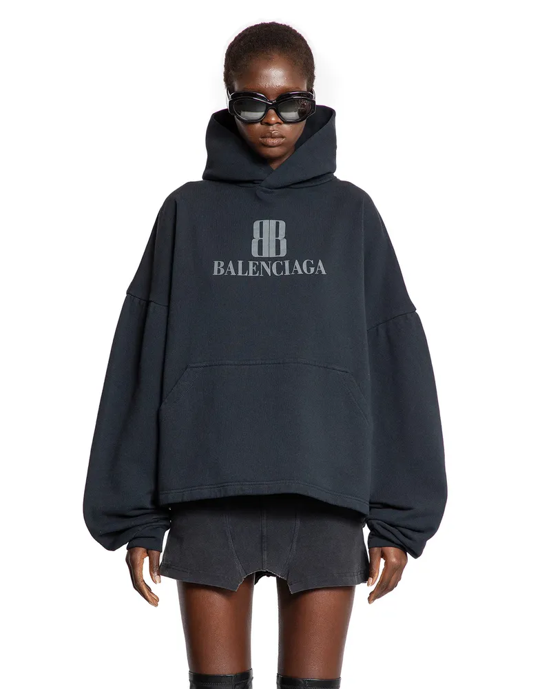 Balenciaga Nano BB Cropped Hoodie Black