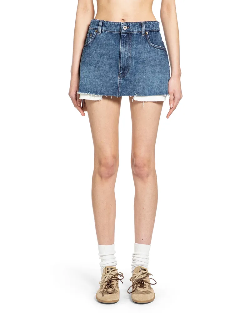 Miu Miu Denim Mini Skirt Blue