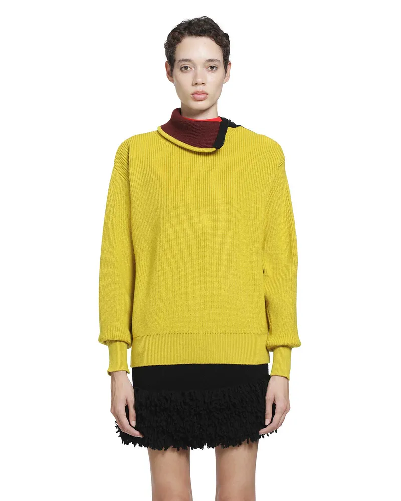 Loewe Wool Zip-Up Sweater Green
