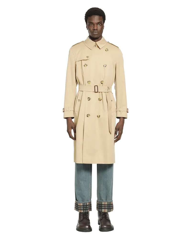 Burberry Long Kensington Heritage Trench Coat Beige