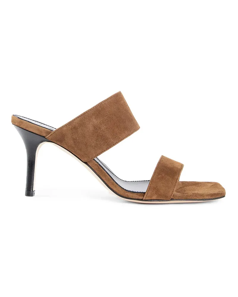 aeyde Varvara suede leather mules Brown