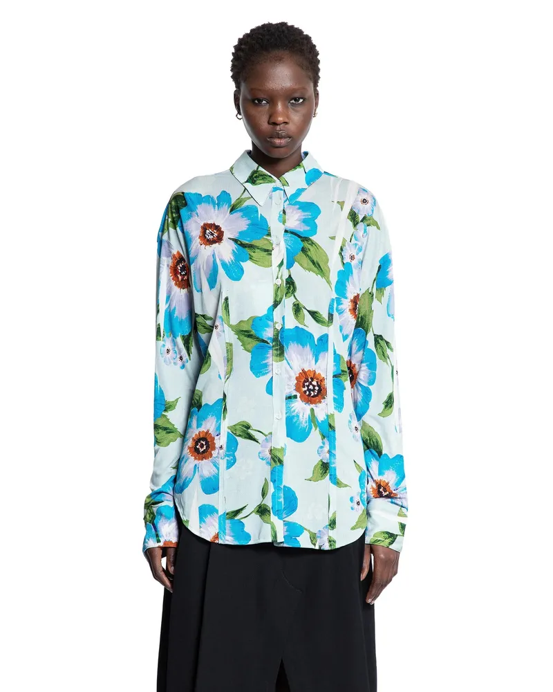 Acne Studios Granny Flowers Shirt Blue