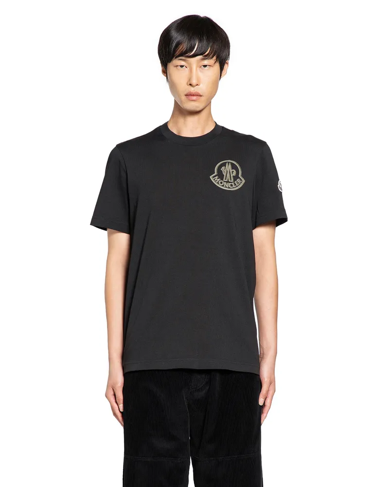 Moncler Logo Cotton T-Shirt Black