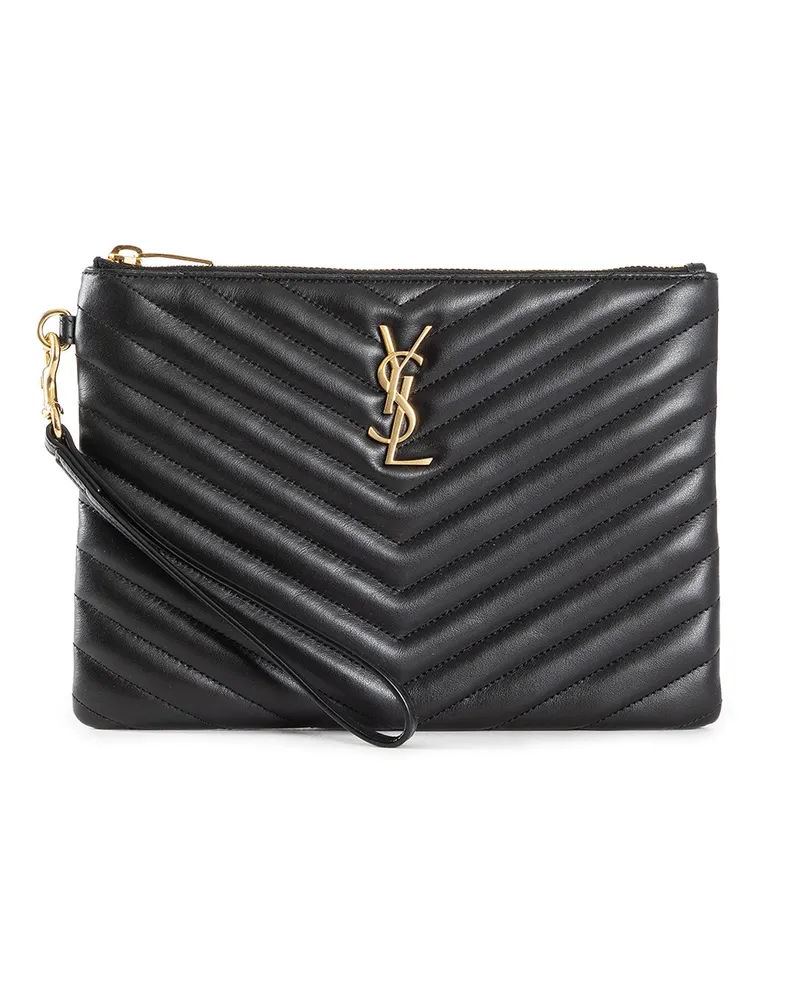 Saint Laurent Cassandre Matelassé A5 Pouch Black