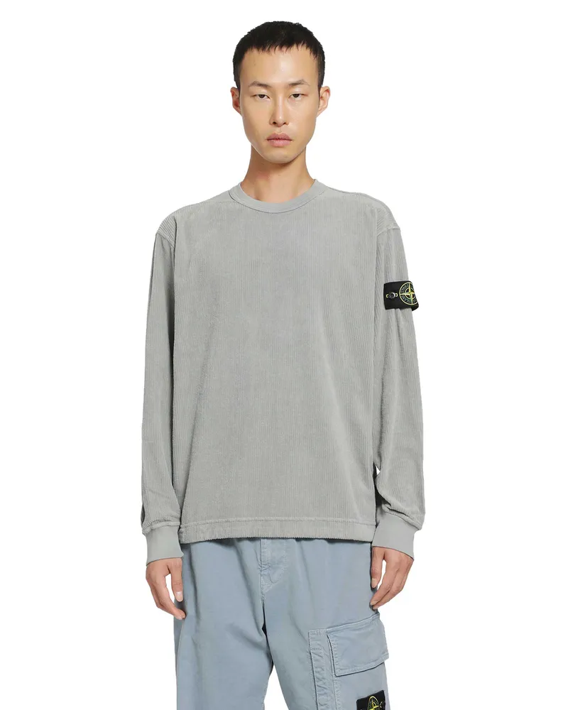 Stone Island 6100030 Jersey Corduroy Sweatshirt Grey