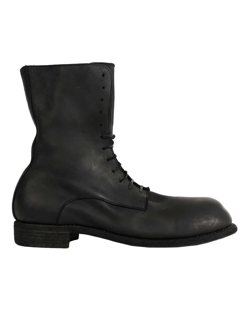 GUIDI Big Daddy Leather Ankle Boots Black