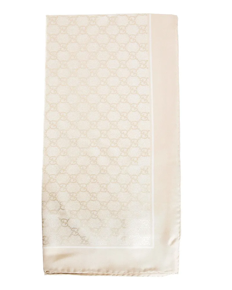 Gucci GG Silk Scarf Beige