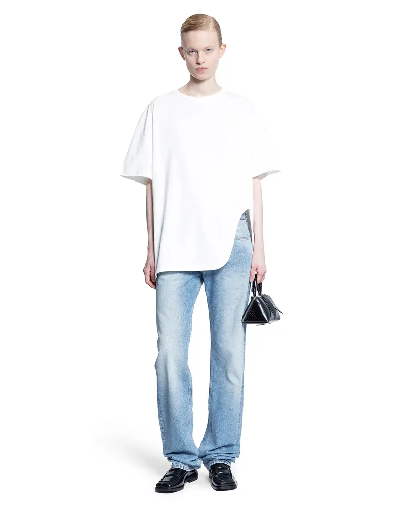 ATTICO Long Jeans in Glossy Coated Denim Blue