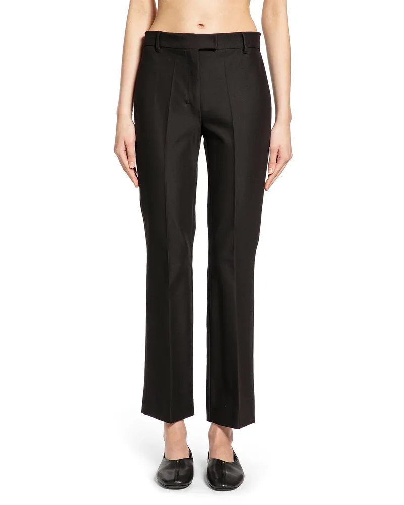 Max Mara Stretch Cotton And Viscose Trousers Black
