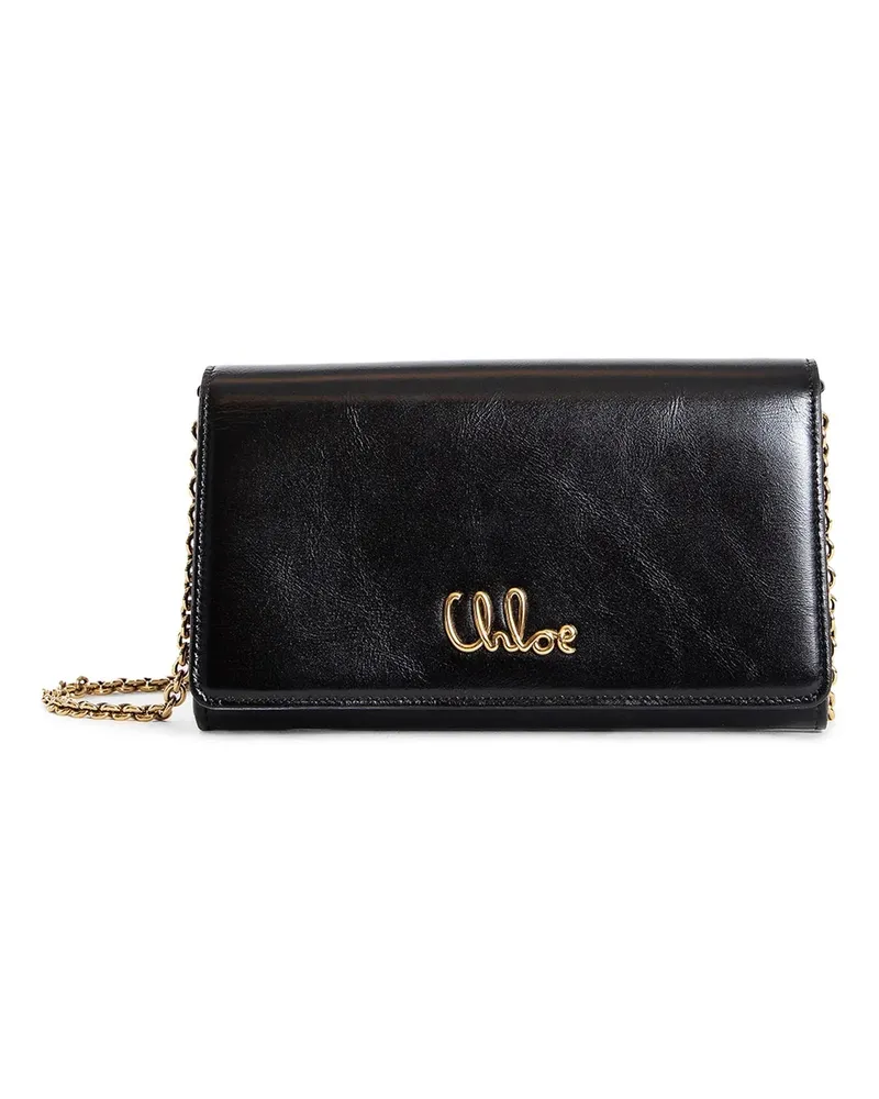Chloé Iconica Borsa a Tracolla Mini Portafoglio con Patta Black