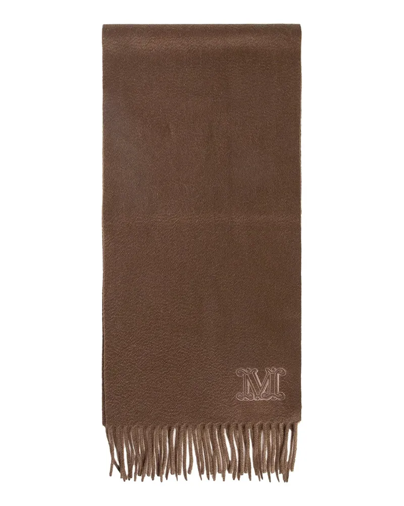 Max Mara Monogram Cashmere Scarf Brown