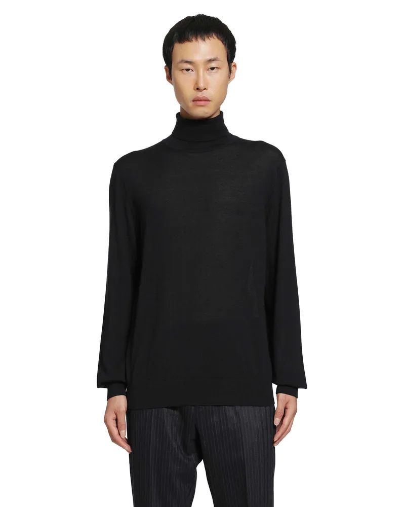 Giorgio Armani Stretch Viscose Cupro Velvet Blazer Black