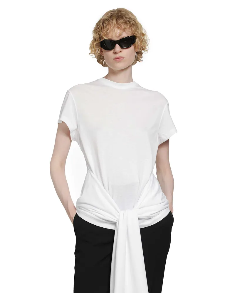 Totême Tie-Waist Jersey Top White