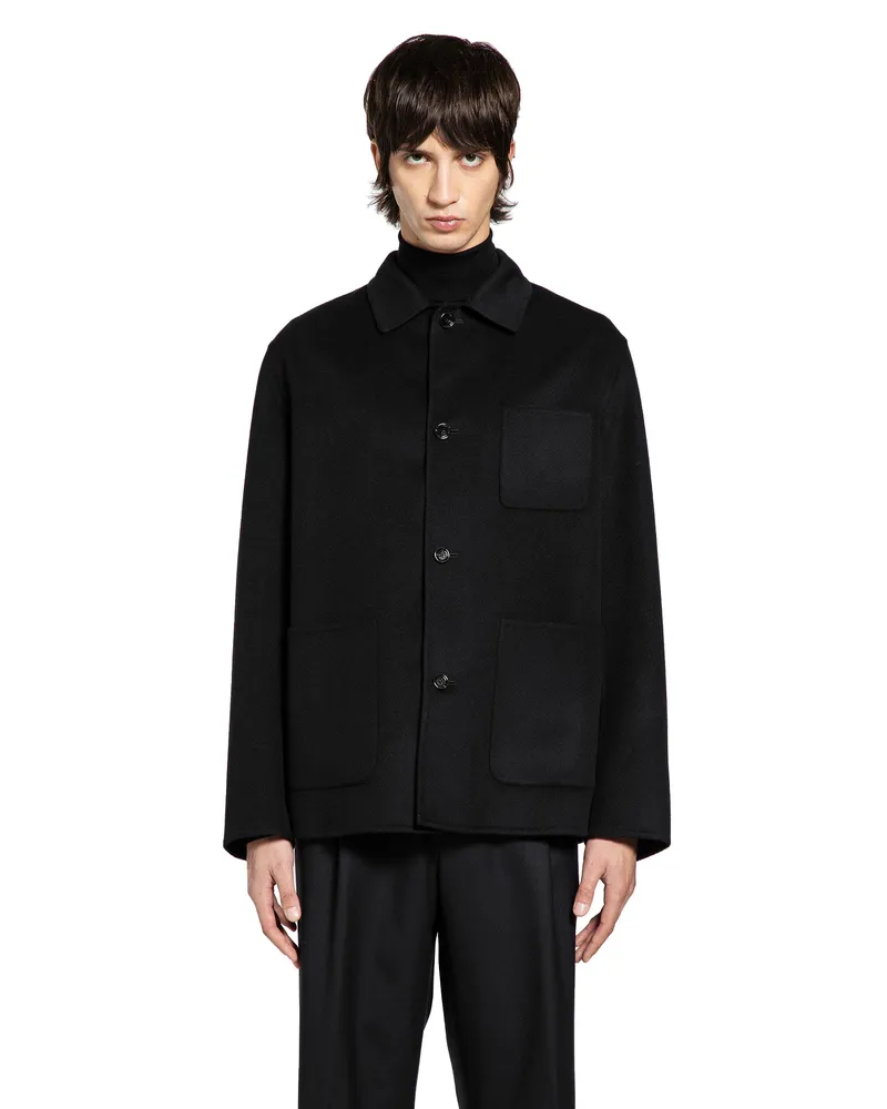 LARDINI MAN BLACK JACKETS Black