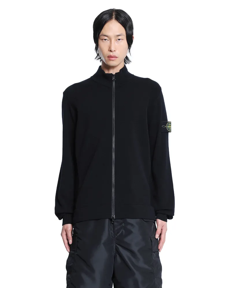 Stone Island 5100062 Stretch Wool Cardigan Black