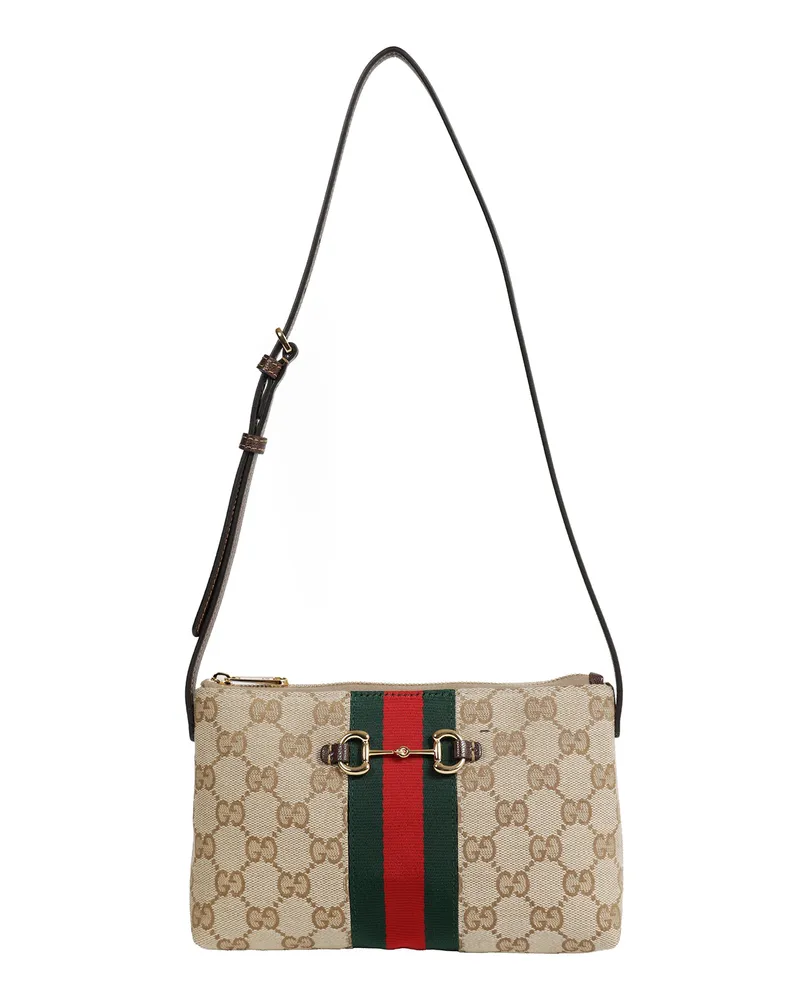 Gucci GG Canvas and Web Mini Bag Beige