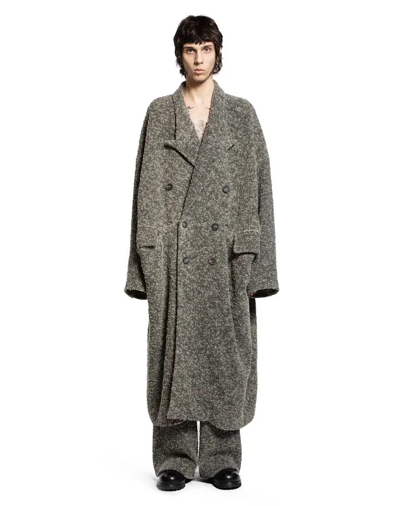 Ziggy Chen Double Breasted Oversized Coat Grey