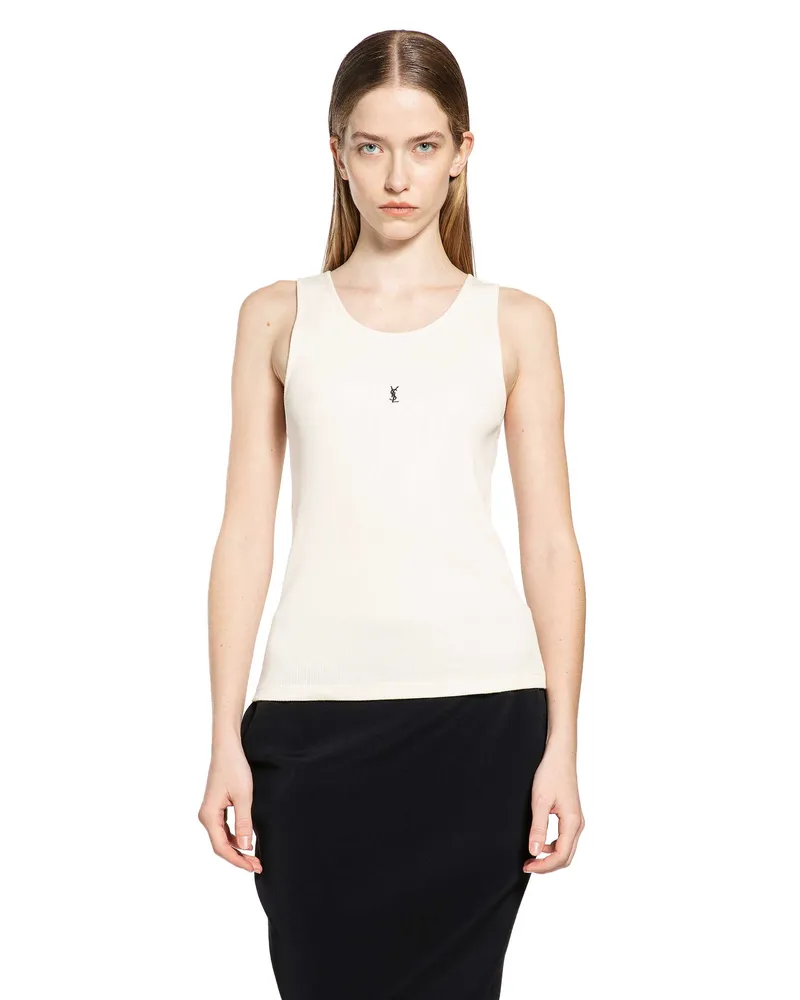 Saint Laurent Cassandre Tank Top Off-white