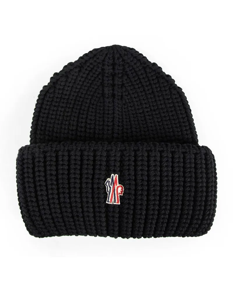 Moncler Logo Wool Beanie Black